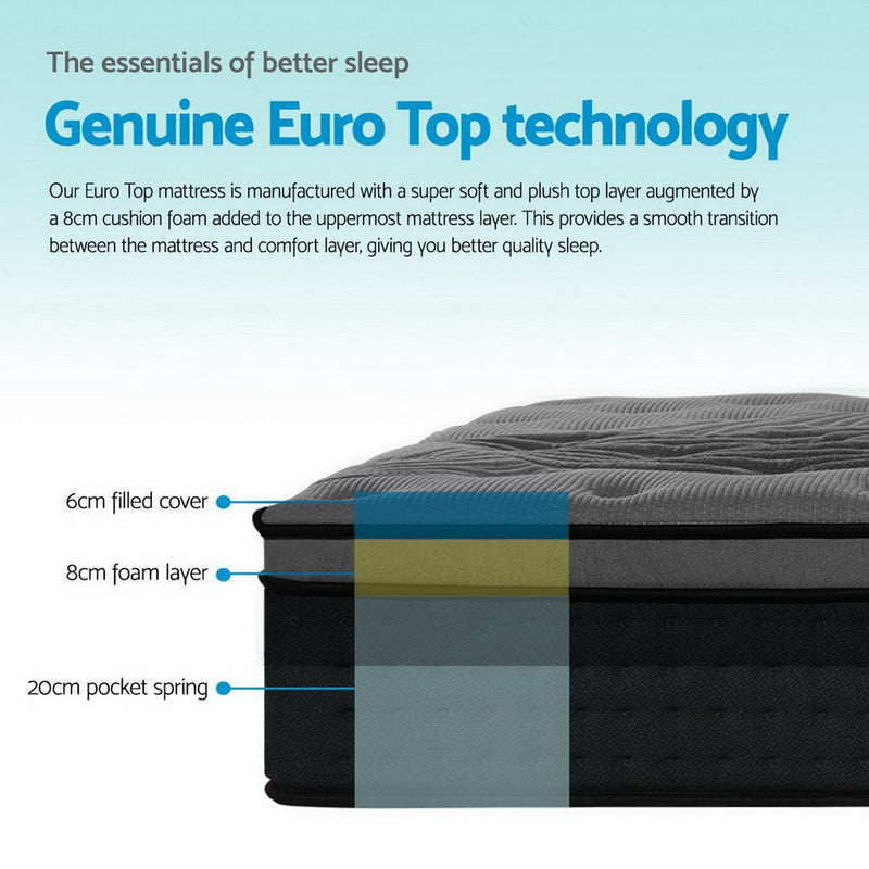 Danoz Direct - Giselle Bedding 34cm Mattress Bamboo Cover Double - danozdirect