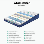 Danoz Direct - Giselle Bedding 34cm Mattress Cool Gel Memory Foam 7 Zone Double - danozdirect
