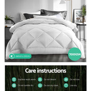 Danoz Direct - Giselle Bedding 700GSM Microfibre Bamboo Quilt King - Free Postage - danozdirect