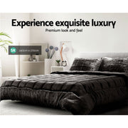 Danoz Direct - Giselle Bedding Faux Mink Quilt Charcoal Super King - danozdirect