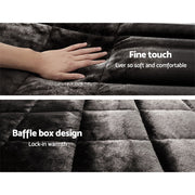 Danoz Direct - Giselle Bedding Faux Mink Quilt Charcoal Super King - danozdirect