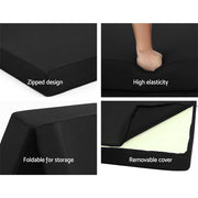 Danoz Direct - Giselle Bedding Foldable Mattress Folding Foam Bed Mat Double Black - danozdirect