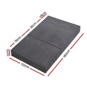 Danoz Direct - Giselle Bedding Foldable Mattress Folding Foam Bed Mat Double Grey - danozdirect