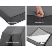 Danoz Direct - Giselle Bedding Foldable Mattress Folding Foam Bed Mat Double Grey - danozdirect
