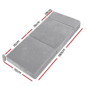 Danoz Direct - Giselle Bedding Foldable Mattress Folding Foam Bed Mat Light Grey - danozdirect
