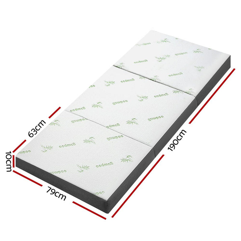 Danoz Direct - Giselle Bedding Foldable Mattress Folding Foam Single Bamboo - danozdirect