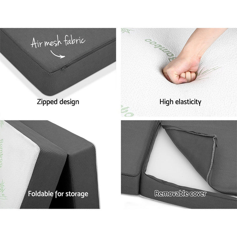 Danoz Direct - Giselle Bedding Foldable Mattress Folding Foam Single Bamboo - danozdirect