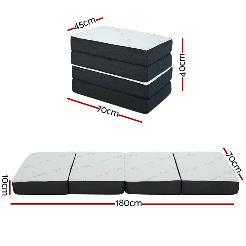Danoz Direct - Giselle Bedding Foldable Mattress Folding Foam Sofa Bed Mat Bamboo - danozdirect