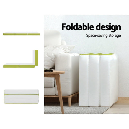 Danoz Direct - Giselle Bedding Foldable Mattress Folding Foam Trifold Green - danozdirect