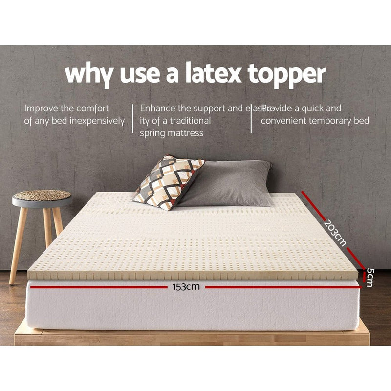 Danoz Direct - Giselle Bedding Latex Mattress Topper 5cm Queen - danozdirect