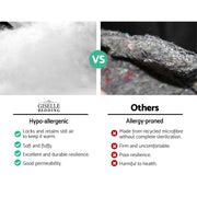 Danoz Direct - Giselle Bedding Mattress Topper Pillowtop Bamboo Charcoal Double - danozdirect