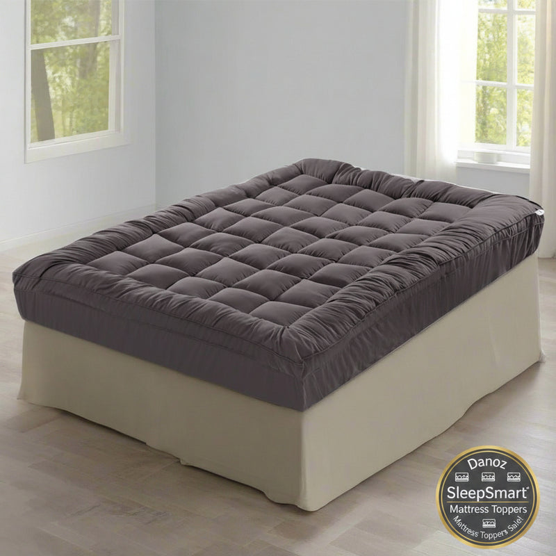 Danoz Direct - Giselle Bedding Mattress Topper Pillowtop Bamboo Charcoal King - danozdirect