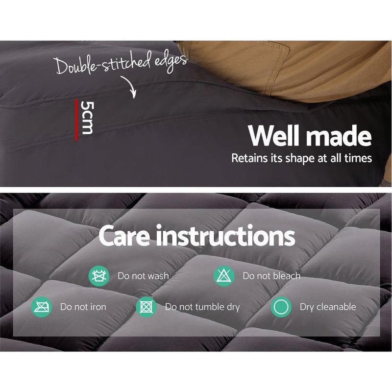 Danoz Direct - Giselle Bedding Mattress Topper Pillowtop Bamboo Charcoal Queen - danozdirect