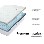 Danoz Direct - Giselle Bedding Memory Foam Mattress Topper 7 - Zone 8cm Double - danozdirect