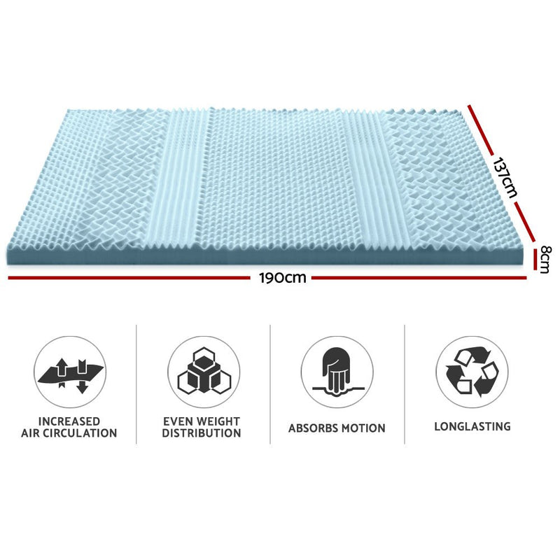 Danoz Direct - Giselle Bedding Memory Foam Mattress Topper 7 - Zone 8cm Double - danozdirect