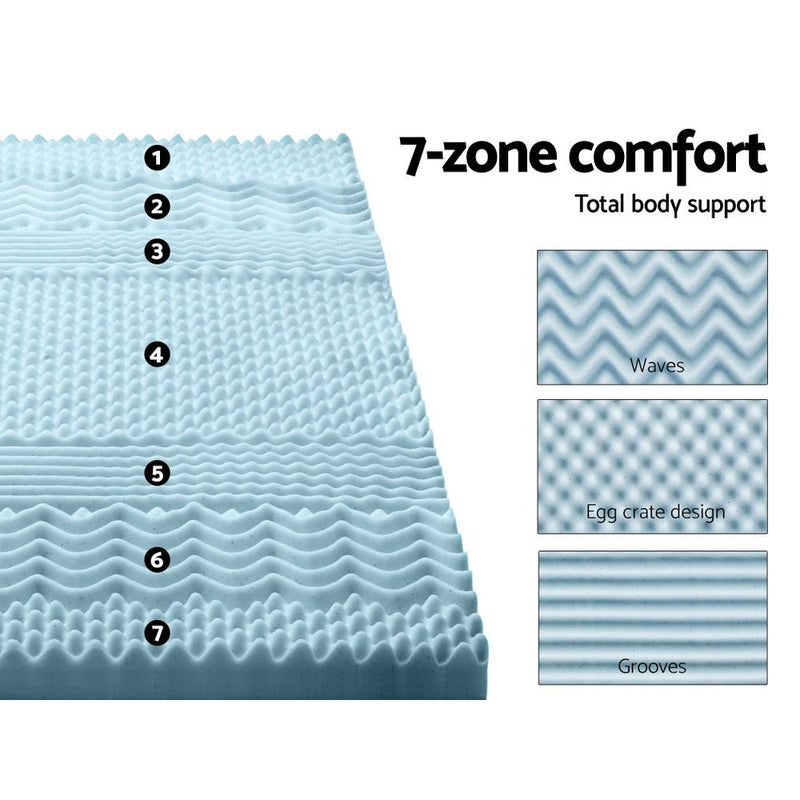 Danoz Direct - Giselle Bedding Memory Foam Mattress Topper 7 - Zone 8cm Queen - danozdirect