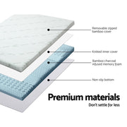 Danoz Direct - Giselle Bedding Memory Foam Mattress Topper 7 - Zone 8cm Queen - danozdirect