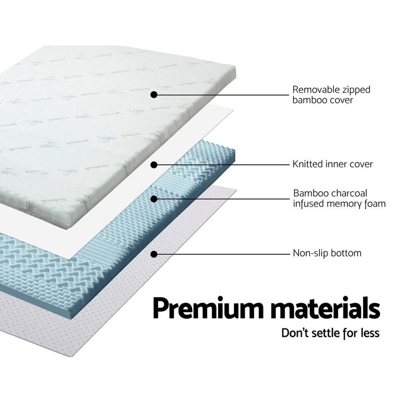 Danoz Direct - Giselle Bedding Memory Foam Mattress Topper 7 - Zone 8cm Queen - danozdirect