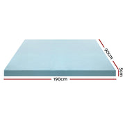 Danoz Direct - Giselle Bedding Memory Foam Mattress Topper Cool Gel 5cm Single - danozdirect
