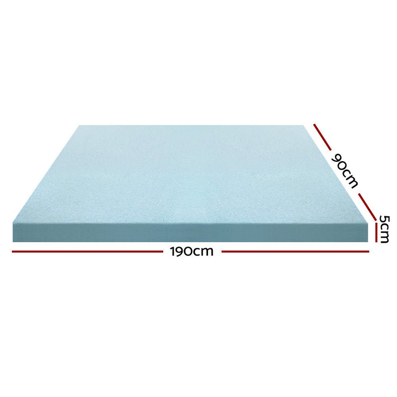 Danoz Direct - Giselle Bedding Memory Foam Mattress Topper Cool Gel 5cm Single - danozdirect