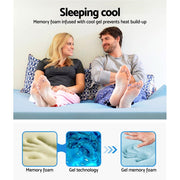 Danoz Direct - Giselle Bedding Memory Foam Mattress Topper Cool Gel 8cm Double - danozdirect