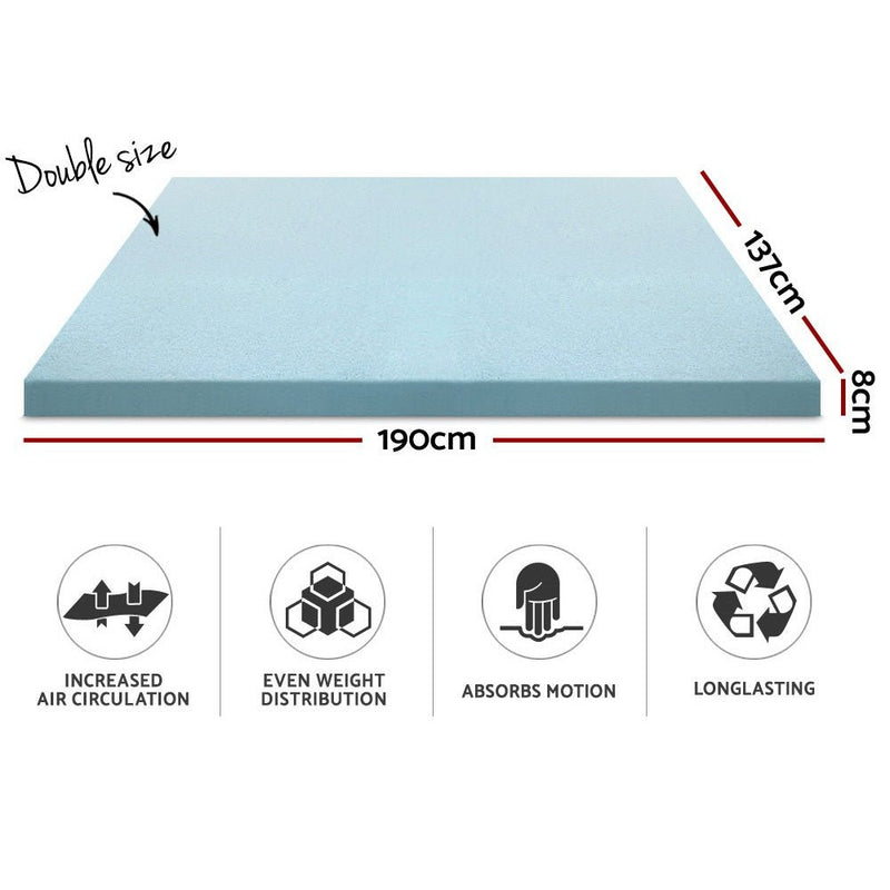Danoz Direct - Giselle Bedding Memory Foam Mattress Topper Cool Gel 8cm Double - danozdirect