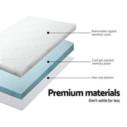 Danoz Direct - Giselle Bedding Memory Foam Mattress Topper Cool Gel 8cm Double - danozdirect