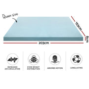 Danoz Direct - Giselle Bedding Memory Foam Mattress Topper Cool Gel 8cm Queen - danozdirect