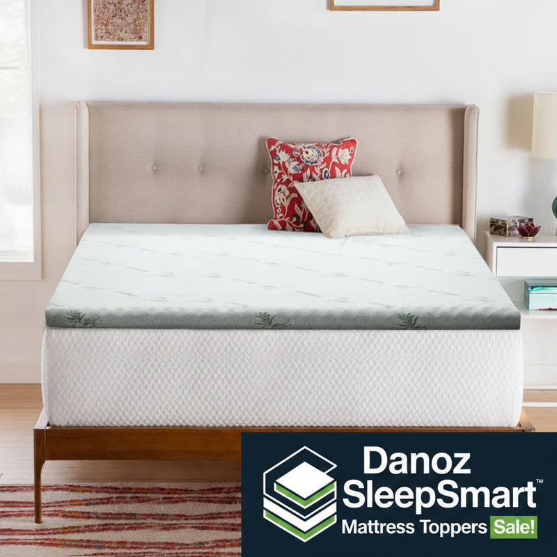 Danoz Direct - Giselle Bedding Memory Foam Mattress Topper Cool Gel 8cm Queen - danozdirect