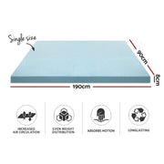 Danoz Direct - Giselle Bedding Memory Foam Mattress Topper Cool Gel 8cm Single - danozdirect