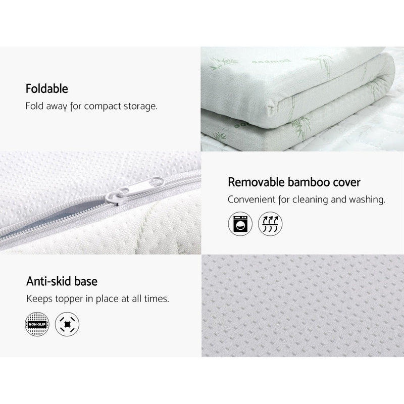 Danoz Direct - Giselle Bedding Memory Foam Mattress Topper Cool Gel 8cm Single - danozdirect