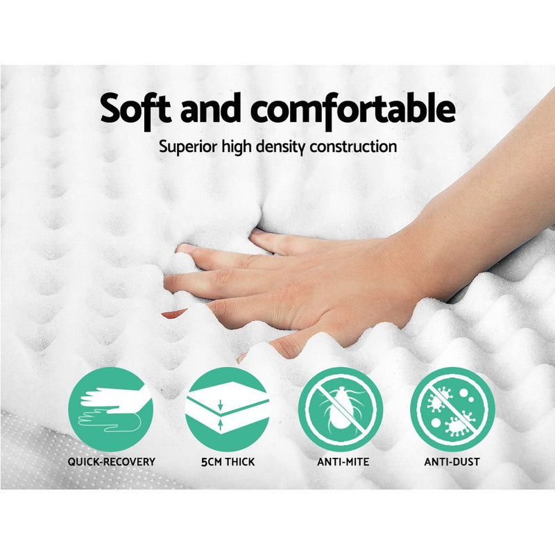 Danoz Direct - Giselle Bedding Memory Foam Mattress Topper Egg Crate 5cm Double - danozdirect