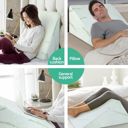 Danoz Direct - Giselle Bedding Wedge Pillow Bamboo Cover - Buy 1 Get 1 Free! - danozdirect