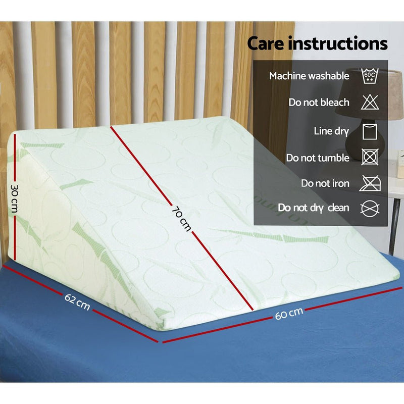 Danoz Direct - Giselle Bedding Wedge Pillow Bamboo Cover - Buy 1 Get 1 Free! - danozdirect