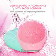 Danoz Direct - Green Electric Silicone Facial Cleanser - All - Around Vibration Massage Face Cleaning Device - danozdirect