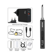 Danoz Direct - GVDA Smart Electric Soldering Iron 65W Adjustable Constant Temperature Fast Heat Portable Soldering Iron Station Kits with Tips - danozdirect