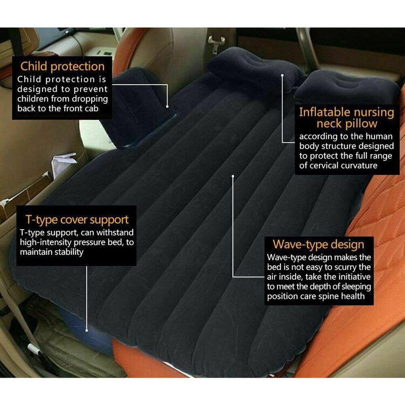 Danoz Direct - Inflatable Car Back Seat Mattress Portable Camping Travel Air Bed - danozdirect