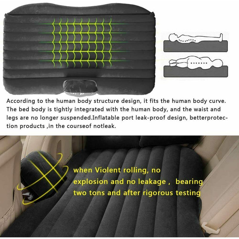 Danoz Direct - Inflatable Car Back Seat Mattress Portable Camping Travel Air Bed - danozdirect