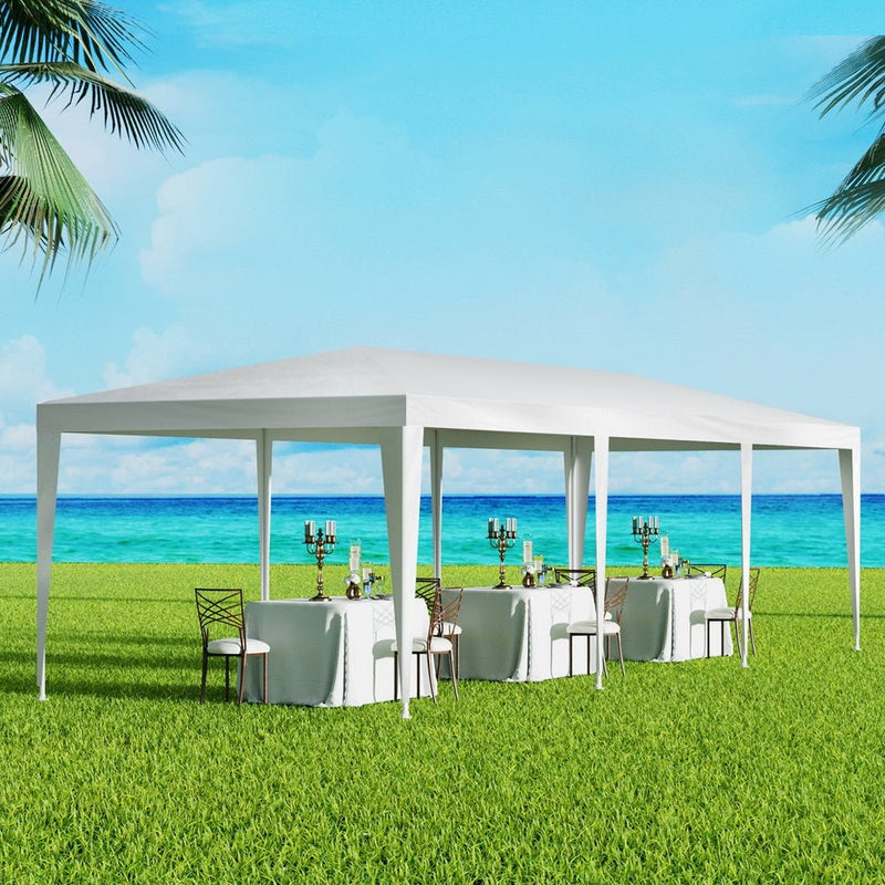 Danoz Direct - Instahut Gazebo 3x9 Wedding Party Marquee Tent Outdoor Event Camping Shade White - danozdirect