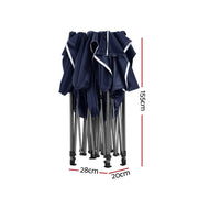 Danoz Direct - Instahut Gazebo Pop Up 3x4.5m w/Base Podx4 Marquee Folding Outdoor Wedding Camping Tent Shade Canopy Navy - danozdirect