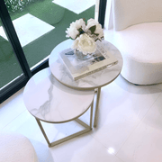 Danoz Direct - Interior Ave - Nala Gold Nested Side Table Set - danozdirect