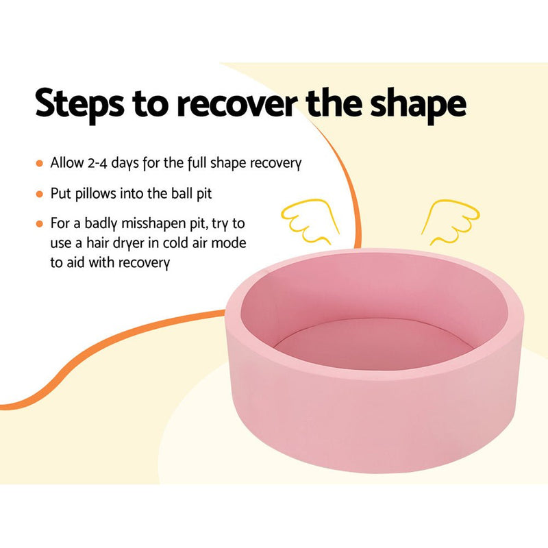 Danoz Direct - Keezi Kids Ball Pit 90x30cm Ocean Foam Play Pool Barrier Toys Children Pink - danozdirect