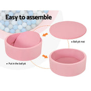 Danoz Direct - Keezi Kids Ball Pit 90x30cm Ocean Foam Play Pool Barrier Toys Children Pink - danozdirect