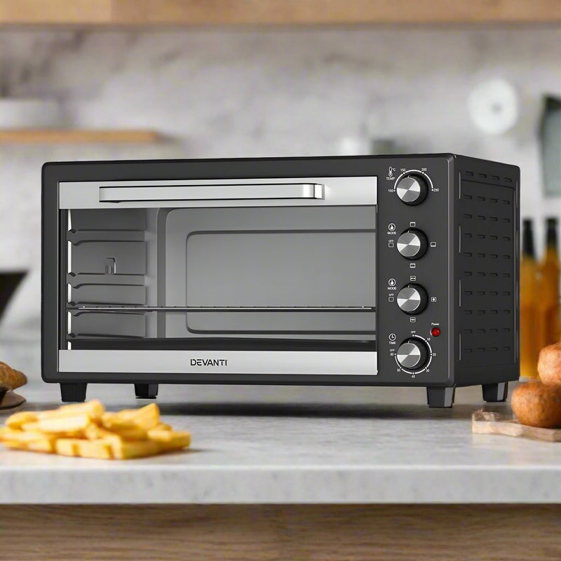 Danoz Direct 🎯Kitchen Smart - Devanti 45L Convection Oven Electric Fryer Ovens 1800W - danozdirect