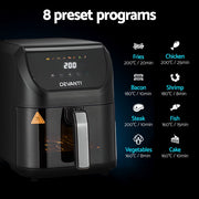 Danoz Direct 🎯Kitchen Smart - Devanti Air Fryer 5L W/ LCD Touch 1500W - Incl. Delivery - danozdirect