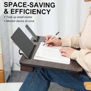 Danoz Direct - Lap Desk Laptop Stand Phone Tablet Holder Mousepad Cushioned Lapdesk IRON GREY OAK - danozdirect