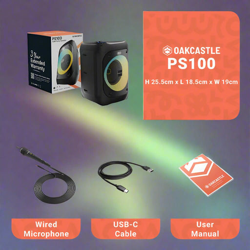 Danoz Direct - Majority PS100 - Party Speaker 40w Bluetooth Karaoke - DJ - Party - PA System - Black - danozdirect