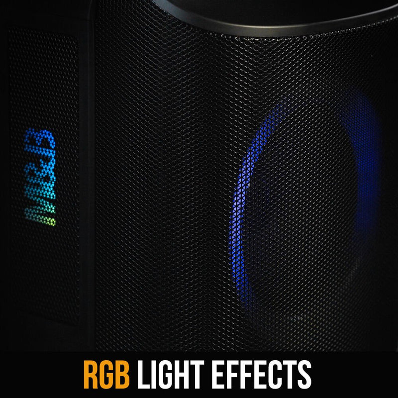 Danoz Direct - M&B Portable Splash Proof 80W Bluetooth Party Speaker, IPX4, TWS Pairing, Multi - Input, Lithium Battery, RGB, USB Charging - danozdirect