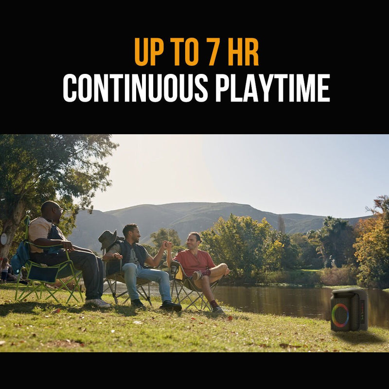 Danoz Direct - M&B Portable Splash Proof 80W Bluetooth Party Speaker, IPX4, TWS Pairing, Multi - Input, Lithium Battery, RGB, USB Charging - danozdirect