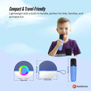 Danoz Direct - Mini Karaoke Machine and 2x Wireless Microphones Portable Bluetooth Speaker Blue - danozdirect